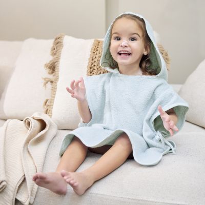 Meyco Baby Wavy Badponcho - 1-3  jaar - Badstof - Grey Blue 