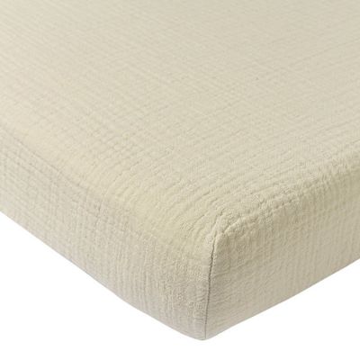 Meyco Baby Uni Hoeslaken Ledikant - 60 x 120 cm - Pre-Washed Hydrofiel - Soft Sand