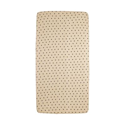 Meyco Hoeslaken Print - 50 x 90 cm - Jersey - Sweet Heart Soft Sand/Black