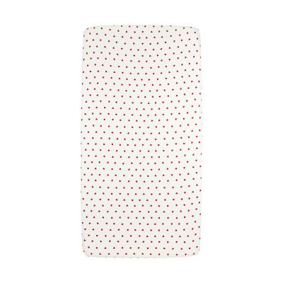 Meyco Hoeslaken Print - 70 x 140/150 cm - Jersey - Sweet Heart White/Red 
