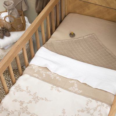 Meyco Baby Ledikantdeken Geweven Branches Sand 100 x 150 cm