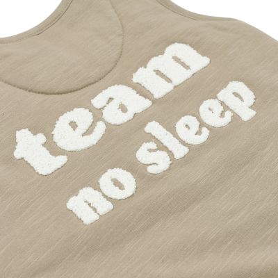 Meyco Baby Slaapzak Jumper Winter Slub Met Team No Sleep Applicatie Taupe / Offwhite 80 cm