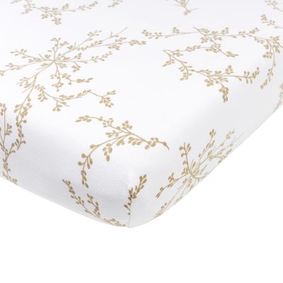 Meyco Hoeslaken Print - 60 x 120 cm - Jersey - Branches Sand
