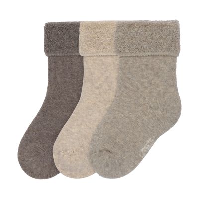 Lässig Terry Socks GOTS - 3-pack - Brown/Beige