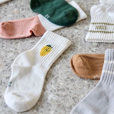 Lässig Tennis Socks GOTS - 3-pack - Lemon - Maat 19-22