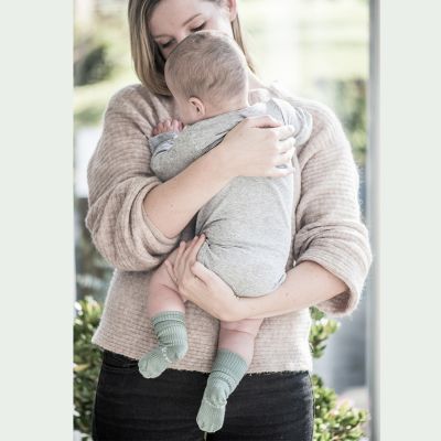 Kipkep Blijf-Sokjes - 0-6 Mnd - Pale Green