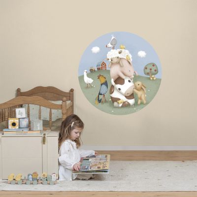 Little Dutch Wallpaper Circle Little Farm 100 cm
