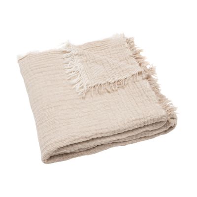 Jollein Deken Ledikant - 120 x 120 cm - Fringe Stripe Biscuit/Ivory GOTS 
