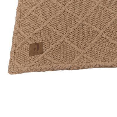 Jollein Check Knit Wiegdeken - 75 x 100 cm - Biscuit / Teddy Fleece 