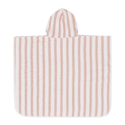 Jollein Stripe Terry Badponcho - GOTS - Wild Rose