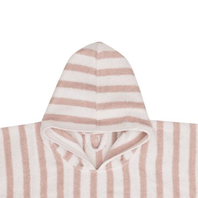 Jollein Stripe Terry Badponcho - GOTS - Wild Rose