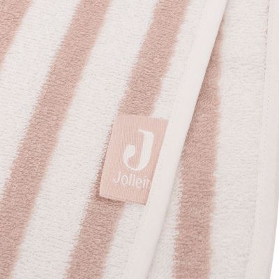 Jollein Stripe Terry Badponcho - GOTS - Wild Rose