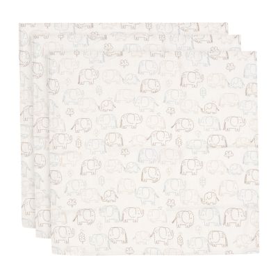 Jollein Hydrofiele Doek Small 70x70 cm - Elephant Tales – 3 Stuks