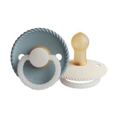 Frigg Rope Night Fopspeen - 0-6 mnd (2 stuks) - Stone Blue/Cream