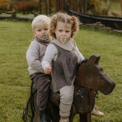 Frigg Little Viking Fopspeen - Rond - 2 Stuks - 0-6 Mnd - Sage/Cream