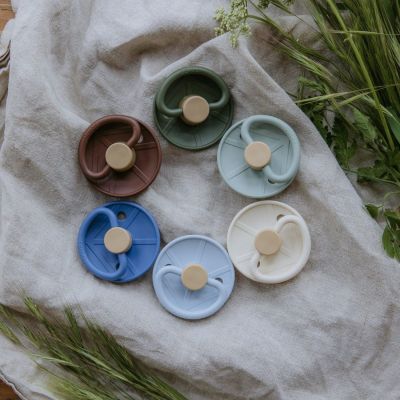 FRIGG Little Viking Fopspeen - Rond - 2 Stuks - 6-18 Mnd - Powder Blue/Cream