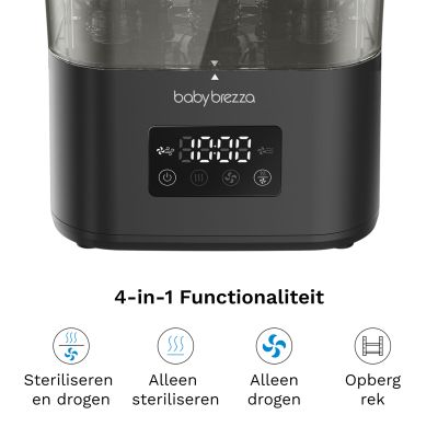 Baby Brezza SuperQuick Sterilisator & Droger - Matt Black Baby Brezza SuperQuick Sterilisator & Droger - Matt Black