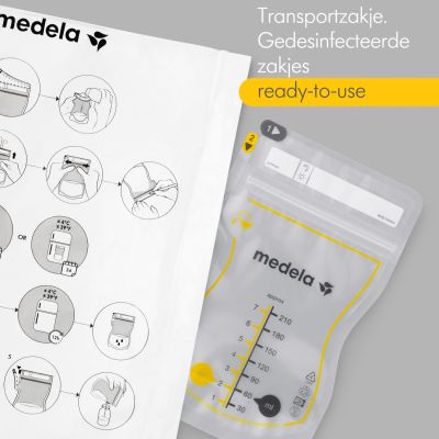 Medela Moedermelkbewaarzakjes Met Schenktuit 210ml 50st