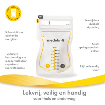 Medela Moedermelkbewaarzakjes Met Schenktuit 210ml 25st