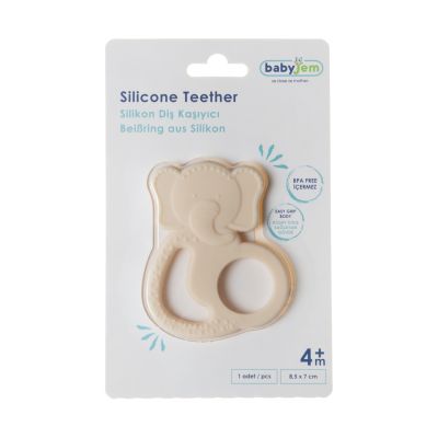 Babyjem Siliconen Olifant Bijtring - Ecru