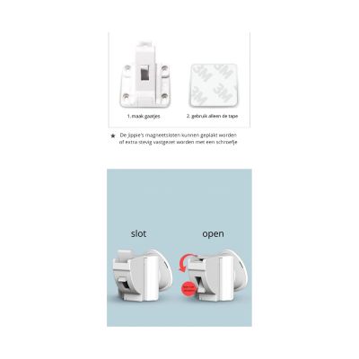 Jippie's Magneetslot Zelfklevend - 2 Stuks + 1 Sleutel Jippie's Magneetslot Zelfklevend - 2 Stuks + 1 Sleutel