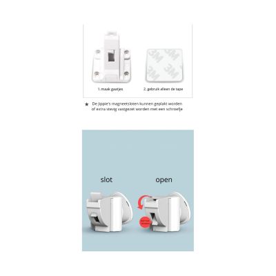 Jippie's Zelfklevend Magneetslot - 4 Stuks + 1 Sleutel Jippie's Zelfklevend Magneetslot - 4 Stuks + 1 Sleutel