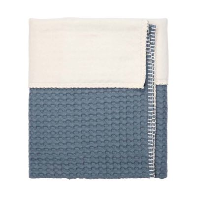 Koeka Amsterdam Wafel Wiegdeken - Maat 100 x 75 - Cotton Fleece - Bluestone 