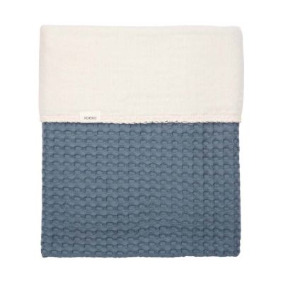Koeka Amsterdam Wafel Ledikantdeken - maat 100 x 150 - Cotton Fleece - Bluestone