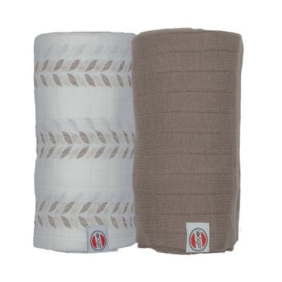 Lodger Swaddler Solid Matcha Birch/Buffalo 2-Pack 110x110