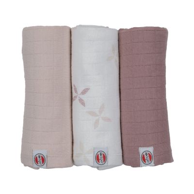 Lodger Swaddler Solid Matcha Rose 3-Pack 70x70