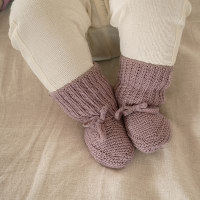 Lodger Slipper Knit Rose 0-6mnd