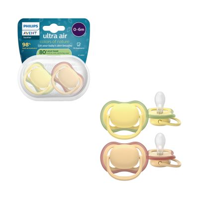Philips Avent Ultra Air Fopspeen - 0-6 Mnd - 2 Stuks - Plant-based 