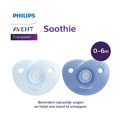 Philips Avent Soothie Hart - 0-6 Mnd - 2 Stuks - Plant-based - Blauw Philips Avent Soothie Hart - 0-6 Mnd - 2 Stuks - Plant-based - Blauw