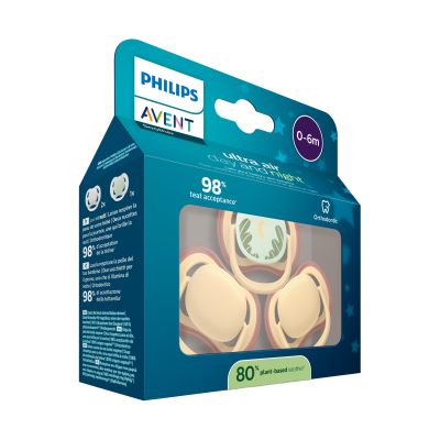 Philips Avent Ultra Air Fopspeen - 0-6 Mnd - 3 Stuks - Plant-based