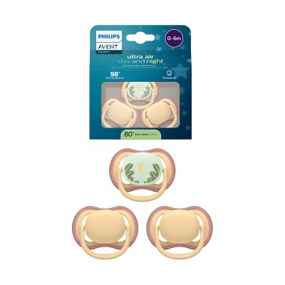 Philips Avent Ultra Air Fopspeen - 0-6 Mnd - 3 Stuks - Plant-based