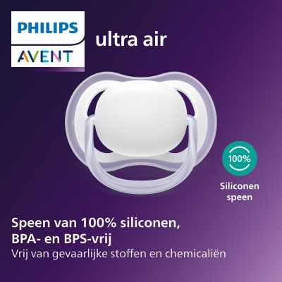 Philips Avent Ultra Air Fopspeen - 6-18 Mnd - 2 Stuks - Plant-based
