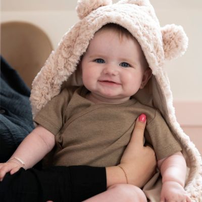 Baby's Only Wikkeldeken Met Oortjes Snow Oud Roze