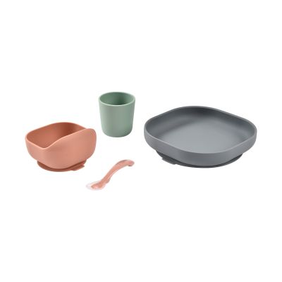 Beaba Siliconen Maaltijdkoffer - 4 stuks - Mineral / Terracotta Beaba Siliconen Maaltijdkoffer - 4 stuks - Mineral / Terracotta