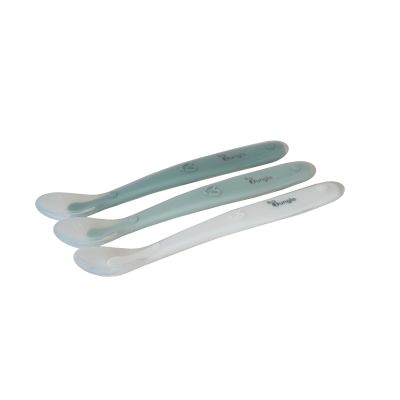 Bo Jungle Siliconen Lepeltjes – 3 Stuks - White/Sage Green/Jade