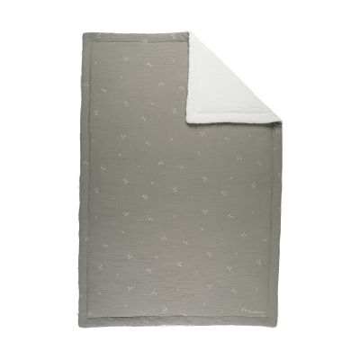 Noukie's F&O Deken - 100 x 140 cm -  Mousseline/Sherpa - Kaki 