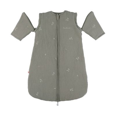 Noukie's F&O Slaapzak Met Borduursel - Maat 70 cm - Gewatteerde Mousseline - Kaki