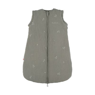 Noukie's F&O Slaapzak Met Borduursel - Maat 70 cm - Gewatteerde Mousseline - Kaki