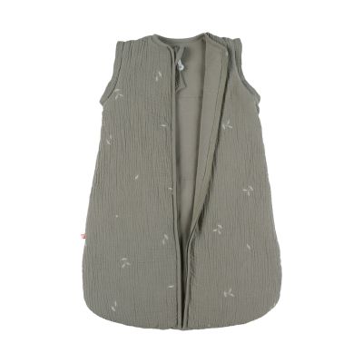 Noukie's F&O Slaapzak Met Borduursel - Maat 70 cm - Gewatteerde Mousseline - Kaki
