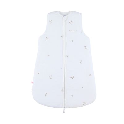 Noukie's F&O Slaapzak Met Bordeersel - Maat 70 cm - Gewatteerde Mousseline - Wit