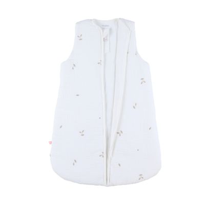 Noukie's F&O Slaapzak Met Bordeersel - Maat 70 cm - Gewatteerde Mousseline - Wit