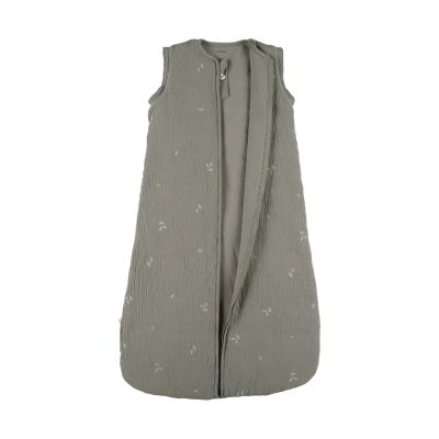 Noukie's F&O Slaapzak Met Borduursel - Maat 100 cm - Gewatteerde Mousseline - Kaki