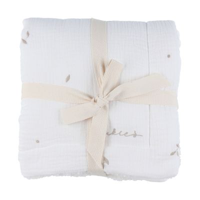 Noukie's F&O Deken - 75 x 100 cm - Mousseline/Sherpa - Wit