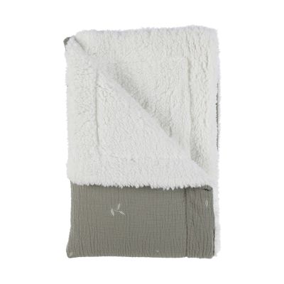 Noukie's F&O Deken - 75 x 100 cm - Moussseline/Sherpa - Kaki