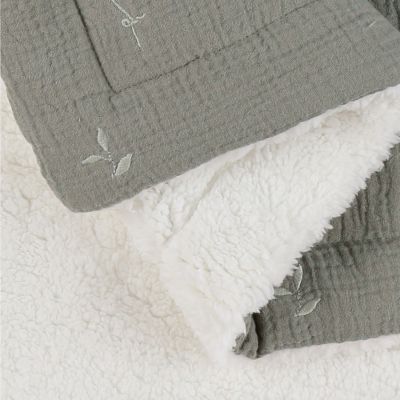 Noukie's F&O Deken - 75 x 100 cm - Moussseline/Sherpa - Kaki