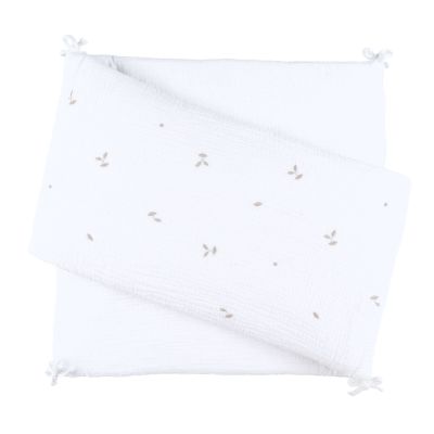 Noukie's F&O Bedomrander Met Borduursel - Mousseline - Wit 